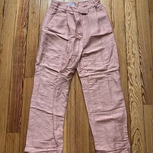 & Other Stories high waisted pink linen pants. Size 6/Small.